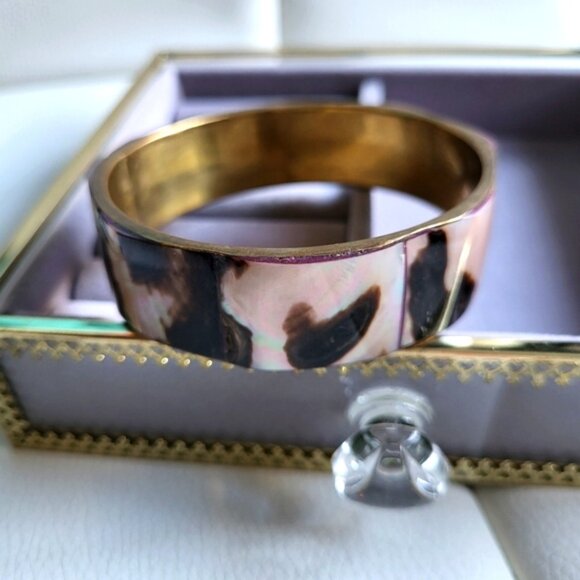 Vintage Brass Abalone Shell Round Bangle Bracelet Handcrafted Boho - Picture 3 of 8